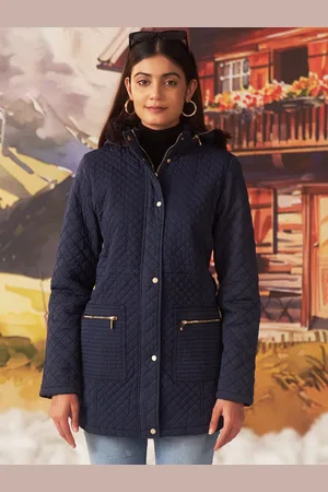 Lakshita Women Hooded Solid Casual Quilted Water Resistant Jacket