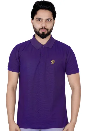 La Milano Men Polo Collar Short Sleeves Applique Slim Fit T-shirt