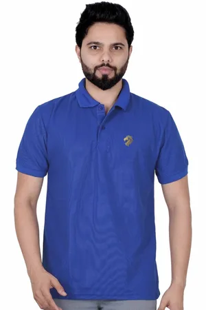 La Milano Men Embroidered Polo Collar Short Sleeves Slim Fit T-shirt