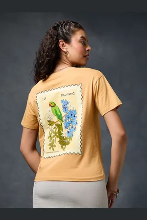 Saaki Women Graphic Printed Round Neck Cotton T-shirt