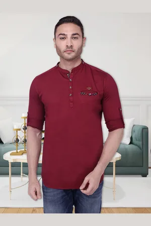 Kuons Avenue Men Tailored Fit Band Collar Pure Cotton Casual Shirt