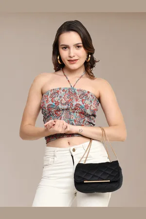 MARKQUES Textured Suede Structured Shoulder Bag with Quilted
