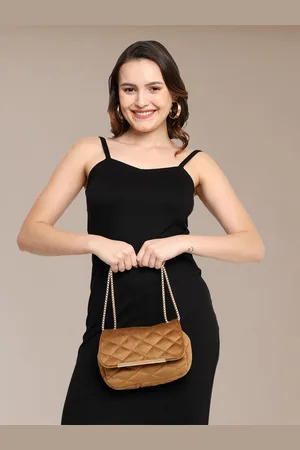 MARKQUES Suede Swagger Sling Bag with Quilted