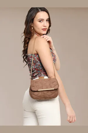 MARKQUES Suede Structured Sling Bag with Quilted