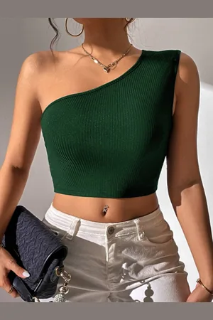 BAESD One Shoulder Crop Top