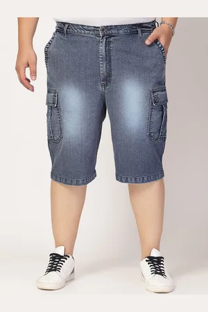 Pluss Men Denim Regular Fit Shorts