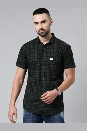 Majestic Men Comfort Slim Fit Checked Pure Cotton Casual Shirt