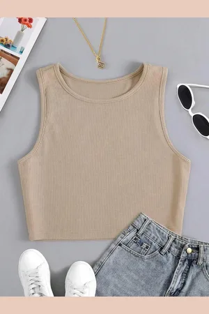 Kalini Women Solid Crop Top