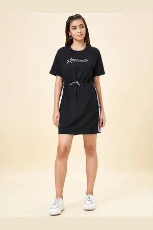 Pantaloons Girls Typography Printed Cotton Fit & Flare Above Knee Dress