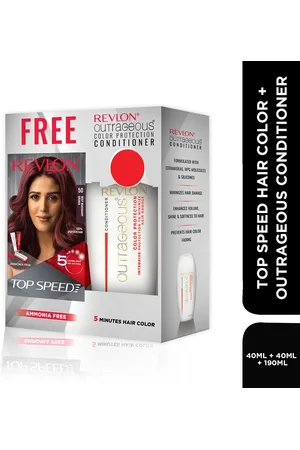 Revlon Set of Top Speed Hair Color - Deep Mahogany Brown 50 & Free Outrageous Conditioner