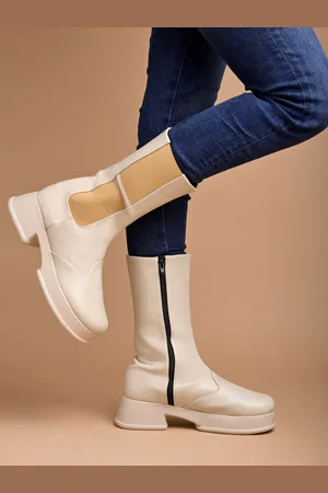Shoetopia Women Round Toe Block Heel Chelsea Boots