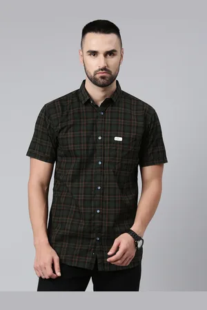 Majestic Men Comfort Slim Fit Tartan Checked Cotton Casual Shirt