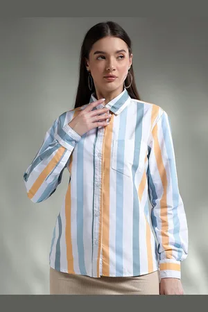 KOTTY Women Spread Collar Graphic Printed Cotton Casual Shirt