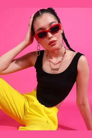 Popwings Women Round Neck Crop Top