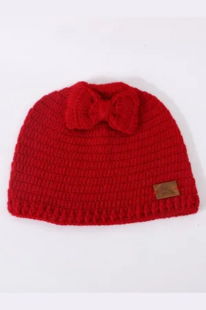 FUNKRAFTS Girls Self Design Woollen Beanie Caps