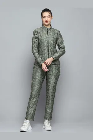 Rock.it Women Printed Mock Neck Full Sleeves Mid Rise Tracksuit