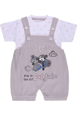 Wish Karo Boys Printed Cotton Dungaree With T-Shirt