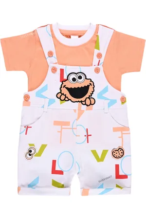 Wish Karo Boys Printed Cotton Dungaree With T-Shirt