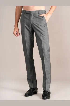 CANTABIL Men Checked Regular Fit Mid-Rise Trousers