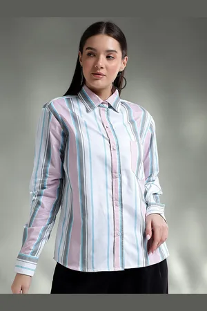 KOTTY Women Spread Collar Graphic Printed Cotton Casual Shirt