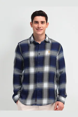 Ralph Lauren Men Spread Collar Checked Cotton Slim Fit Casual Shirt