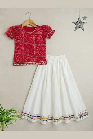 The Magic Wand Girls Printed Ready to Wear Lehenga &