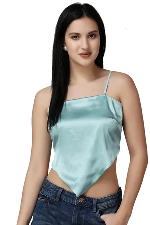 Popwings Women Shoulder Straps Crop Top