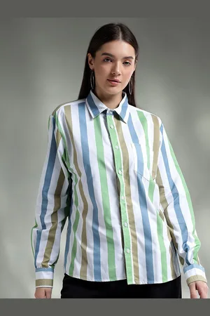 KOTTY Women Spread Collar Graphic Printed Cotton Casual Shirt