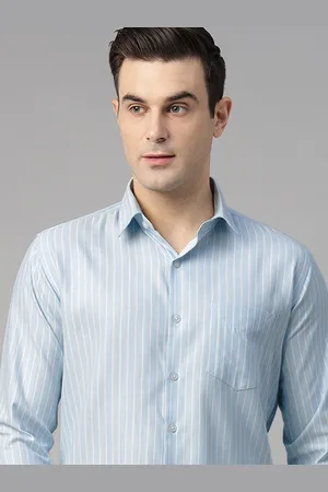 HANCOCK Men Standard Slim Fit Opaque Striped Wrinkle Ressistant Formal Shirt