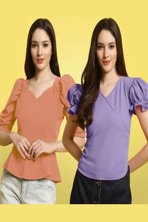 Metronaut Pack Of 2 Women Sweetheart Neck Crop Top