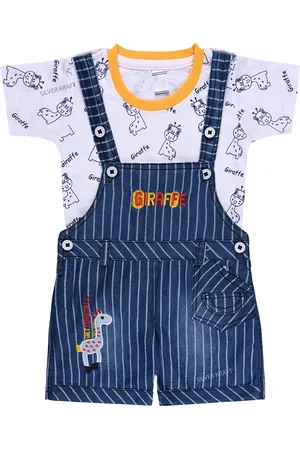 Wish Karo Boys Printed Cotton Dungaree With T-Shirt