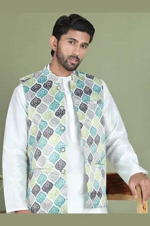Jompers Men Floral Printed Nehru Jacket