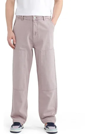 RARE RABBIT Men Klop Dusky Purple Comfort Relaxed Fit Jeans