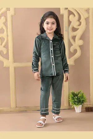 Superminis Girls Long Sleeves Velvet Shirt With Trouser