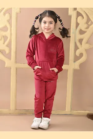 Superminis Girls Hooded Long Sleeves Velvet Sweatshirt With Joggers