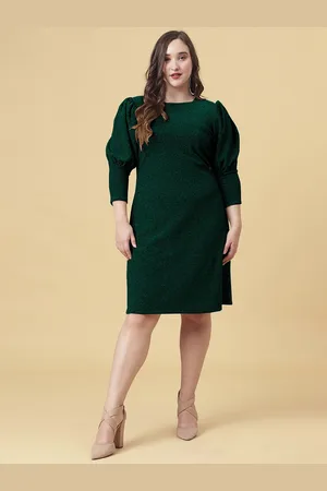 Curvy Lane Women Plus Size Cuffed Sleeve Sheath Dress
