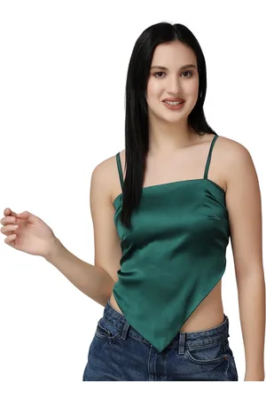 Popwings Women Shoulder Straps Crop Top