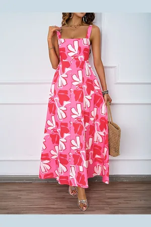 JC Mode Women Floral Printed Fit and Flare Maxi Dress