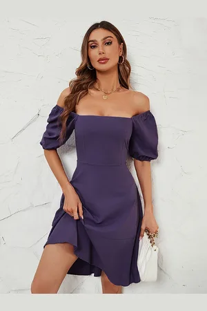 JC Mode Women Off-Shoulder Fit & Flare Mini Dress