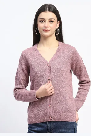 MADAME Women Fashion Self Design Cardigan Sweaters