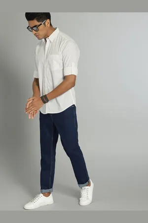 Fab Star Men Spread Collar Solid Cotton Casual Shirt