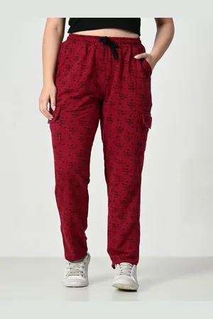 BAESD Women Printed Relaxed-Fit Mid-Rise Cargo Style Track Pants