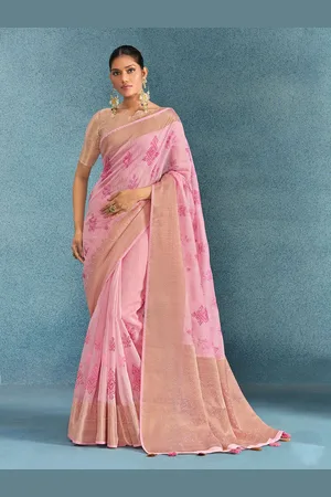 ALAGINI Ethnic Motifs Zari Silk Cotton Saree With Blouse Piece