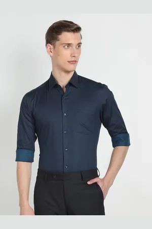Arrow Micro Ditsy Prints Spread Collar Long Sleeves Slim Fit Opaque Formal Shirt