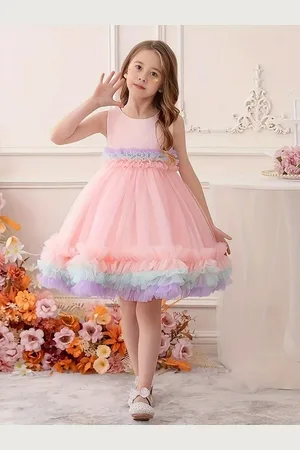 Miss & Chief Girls Ruffled Net A-Line Dress