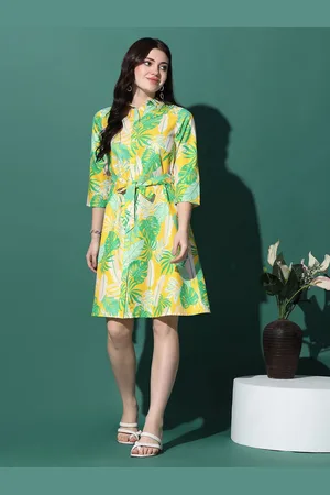 Moda Rapido Women Floral Printed Chiffon Shirt Dress