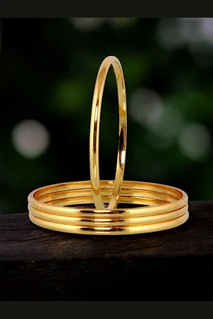 Lucky Jewellery Pack Of 4 18k One Gram Gold Plated Bangles