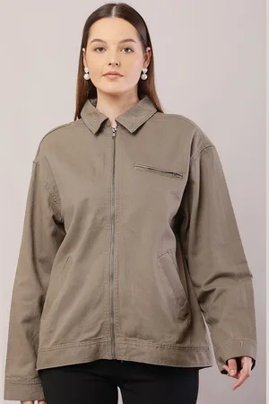 NoBarr Women Spread Collar Solid Cotton Casual Tailored Jacket