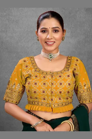 Kalini Women Sequinned Embroidered Saree Blouse