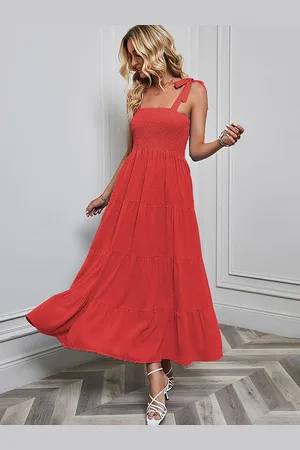 JC Mode Women Shoulder Straps Maxi Dress